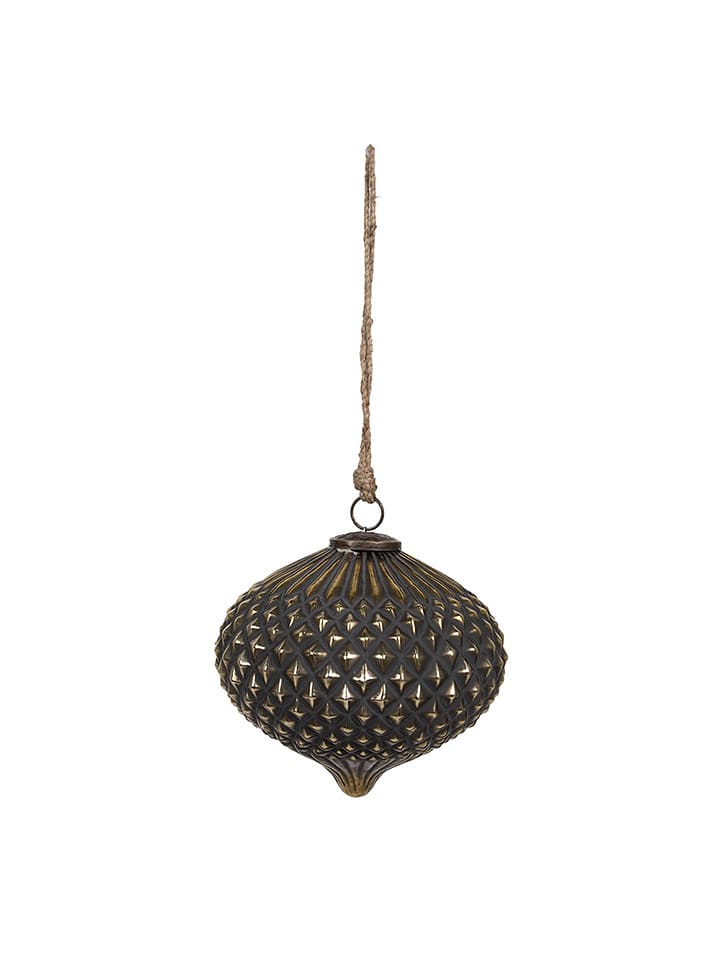 Clayre & Eef Bombka w kolorze złoto-czarnym - wys. 13 x Ø 10 cm rozmiar: onesize