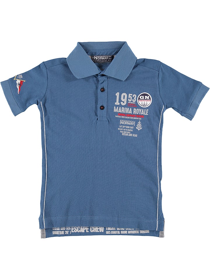Geographical Norway Koszulka polo "Kadre" w kolorze niebieskim rozmiar: 152
