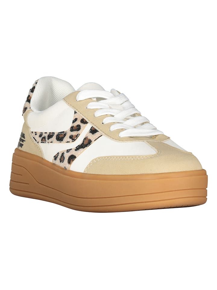 Geographical Norway Sneakersy "Oleopar" w kolorze beżowo-biało-jasnobrązowym rozmiar: 37