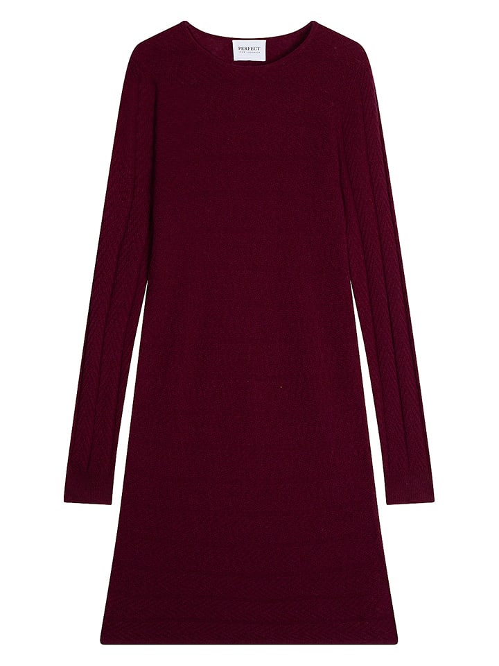 Perfect Cashmere Kaszmirowa sukienka "Lola" w kolorze bordowym rozmiar: XL