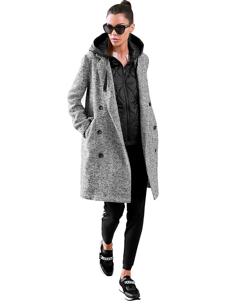 Heine Płaszcz zimowy w kolorze czarno-białym rozmiar: 46