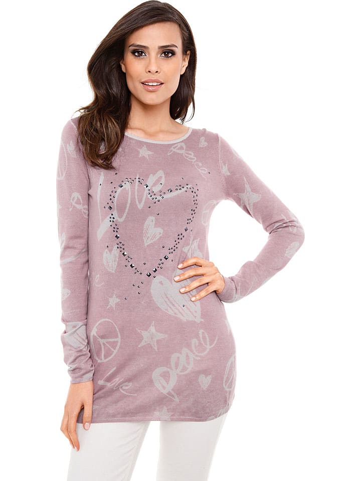 Heine Sweter w kolorze jasnoróżowo-szarym rozmiar: 46