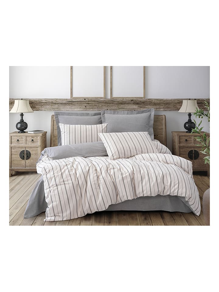 Elizabed Komplet pościeli w kolorze kremowo-szarym rozmiar: 135x200 cm