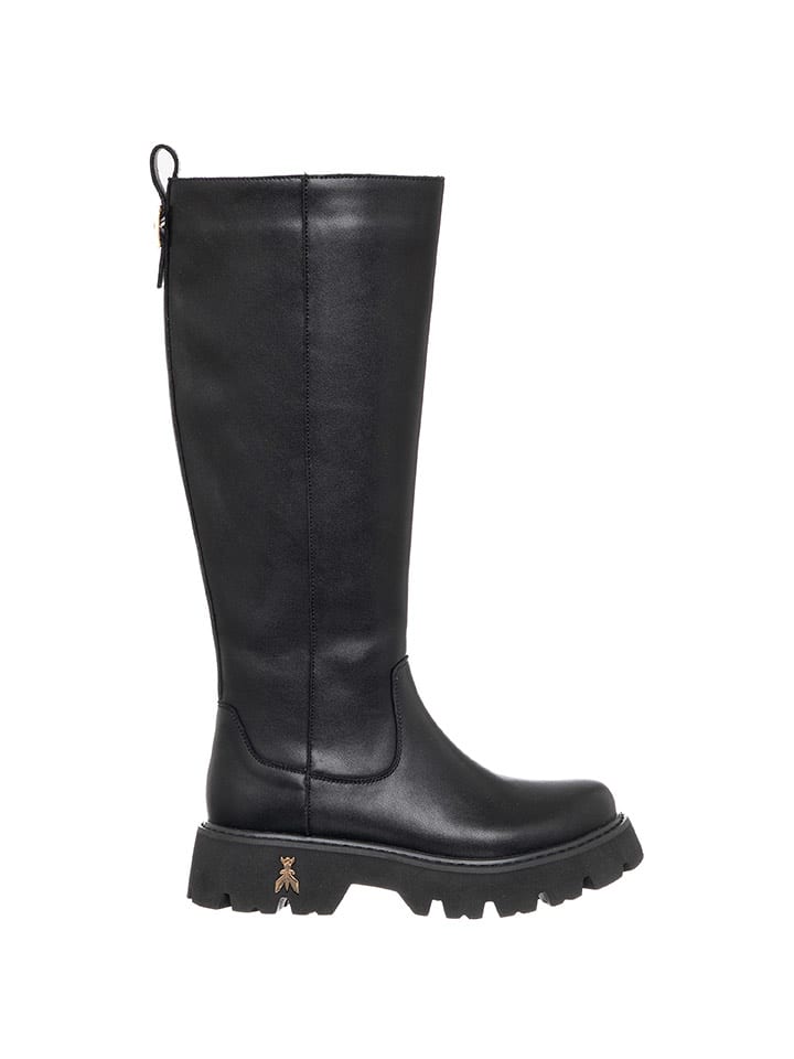 Patrizia Pepe Skórzane kozaki w kolorze czarnym rozmiar: 40