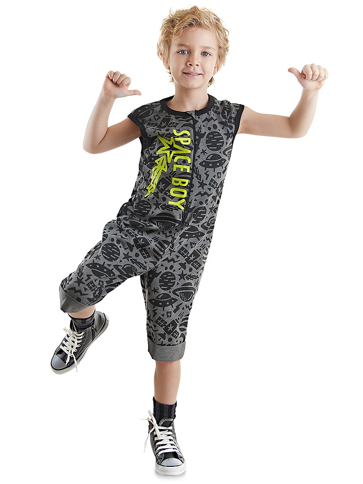 Denokids Rampers "Space Rocket" w kolorze szarym rozmiar: 98