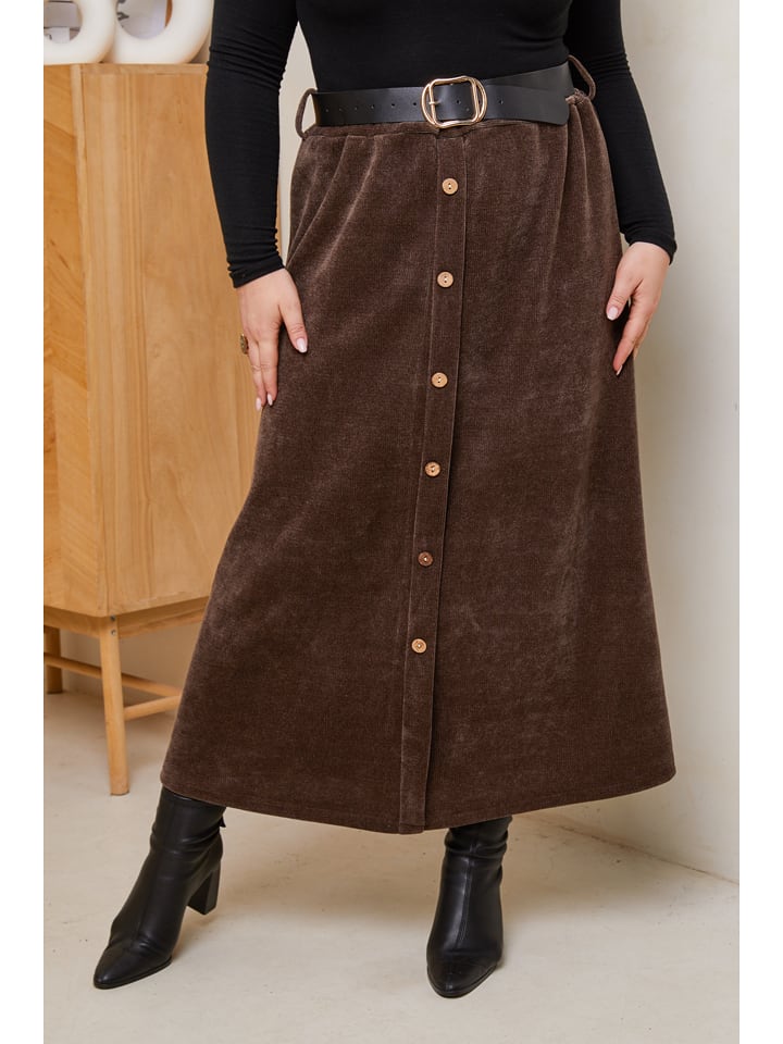 Curvy Lady Spódnica w kolorze brązowym rozmiar: 48/50