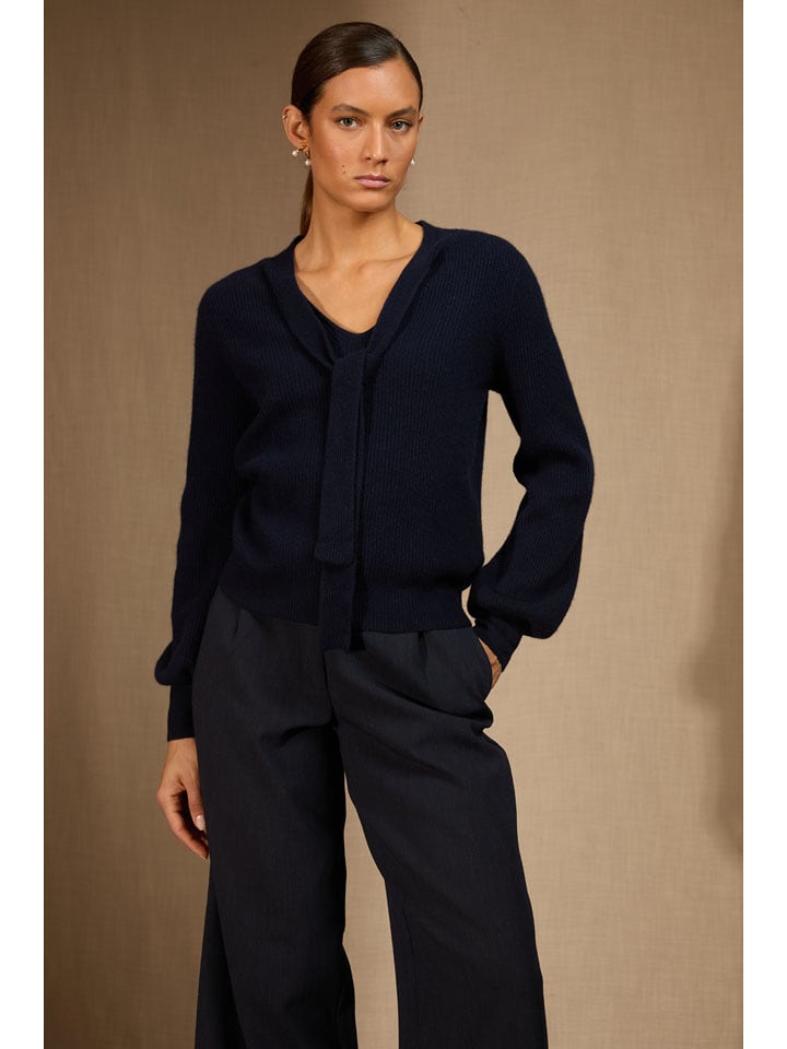 Perfect Cashmere Kaszmirowy sweter "Noty" w kolorze granatowym rozmiar: XXL