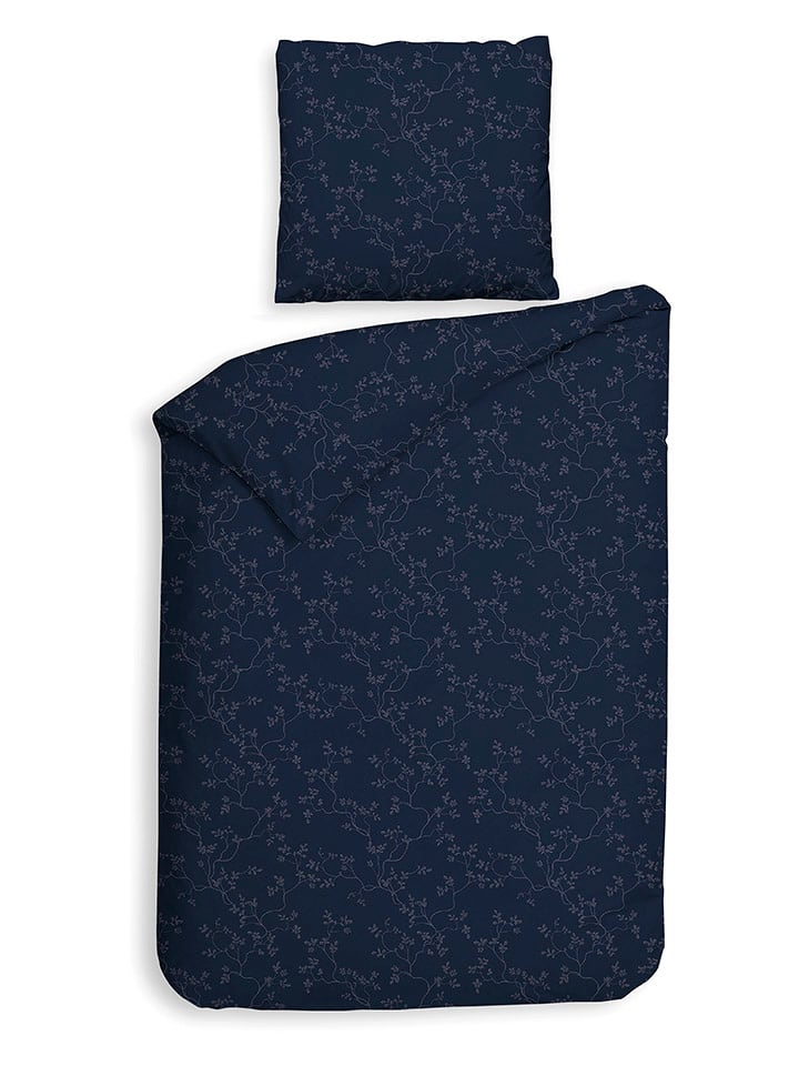 HNL Komplet pościeli flanelowej "Alloro" w kolorze granatowym rozmiar: 260x220 cm