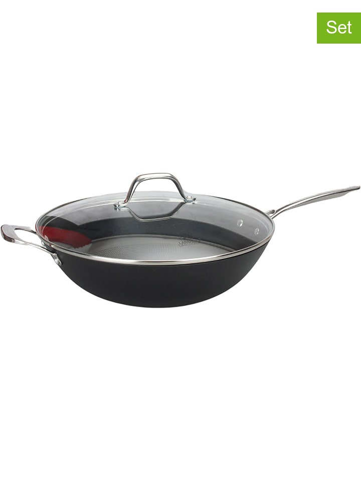 Laguiole 2-częściowy zestaw w kolorze czarnym - Ø 32 cm rozmiar: onesize