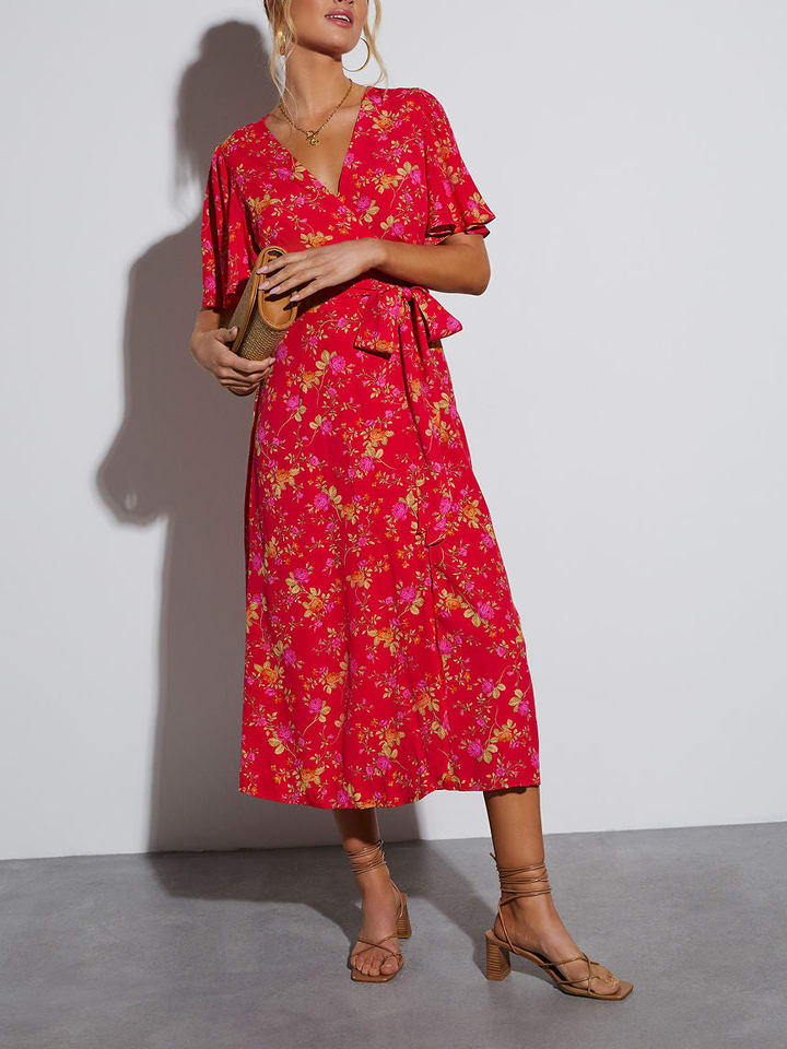 Milan Kiss Sukienka w kolorze czerwono-beżowym rozmiar: L