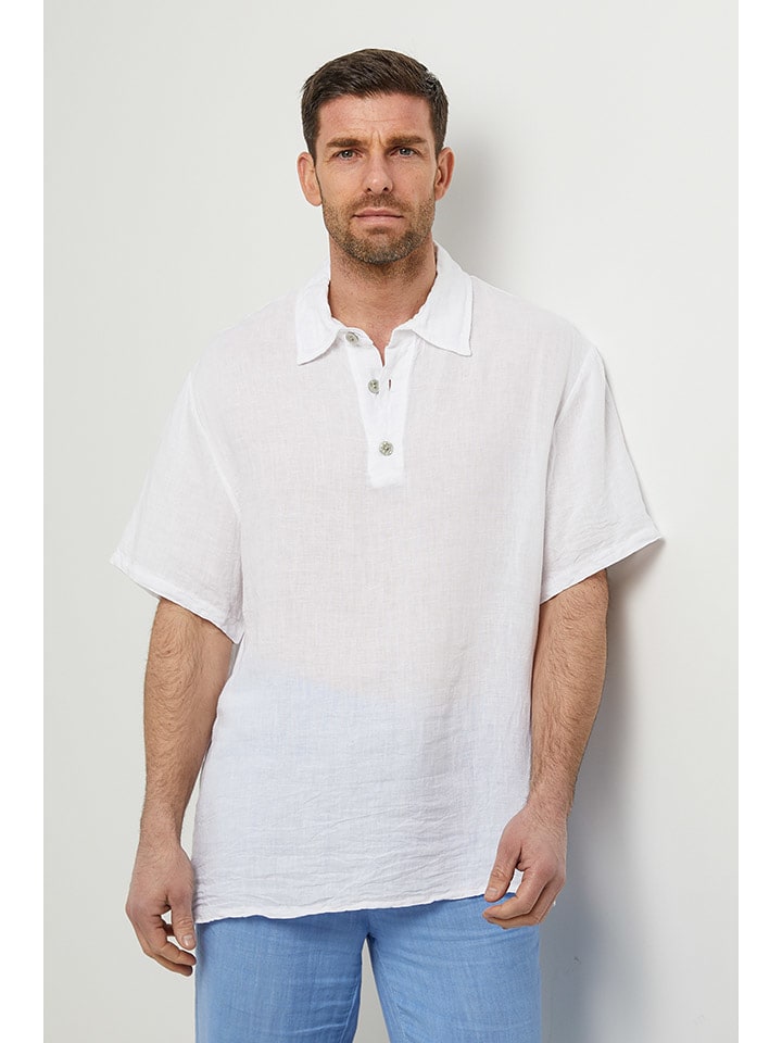 Rodier Lin Lniana koszulka polo w kolorze białym rozmiar: XL/XXL