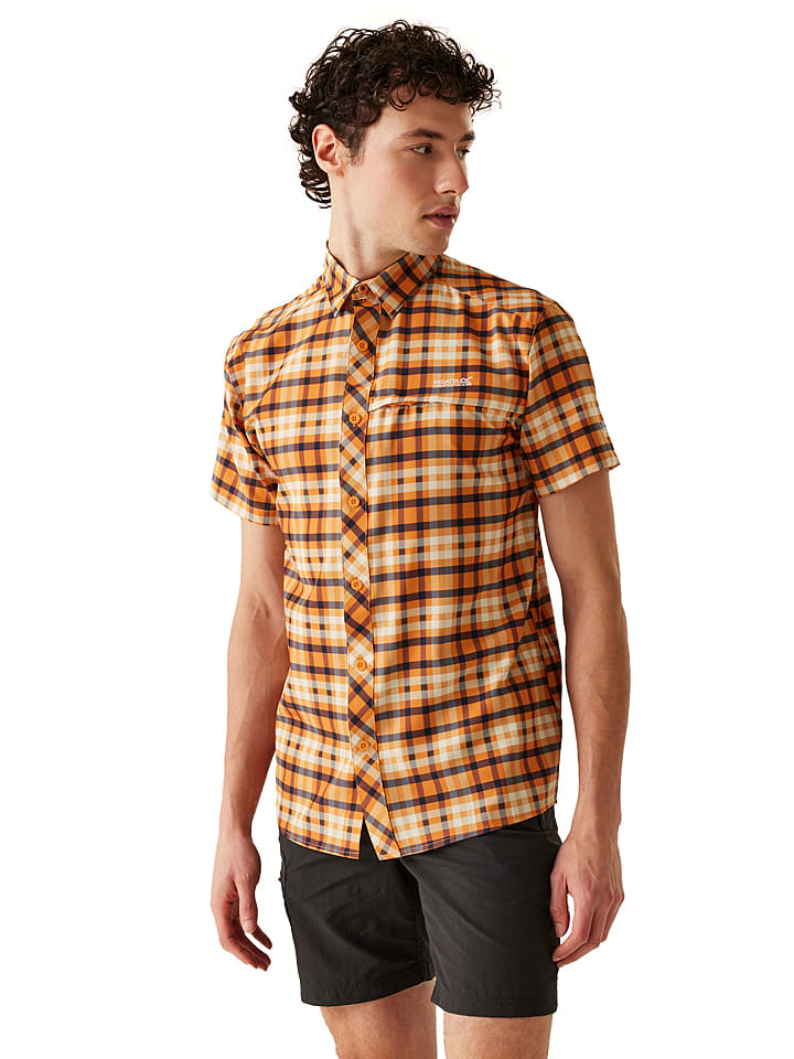 Regatta Koszula funkcyjna "Travel Packaway" w kolorze pomarańczowym rozmiar: M