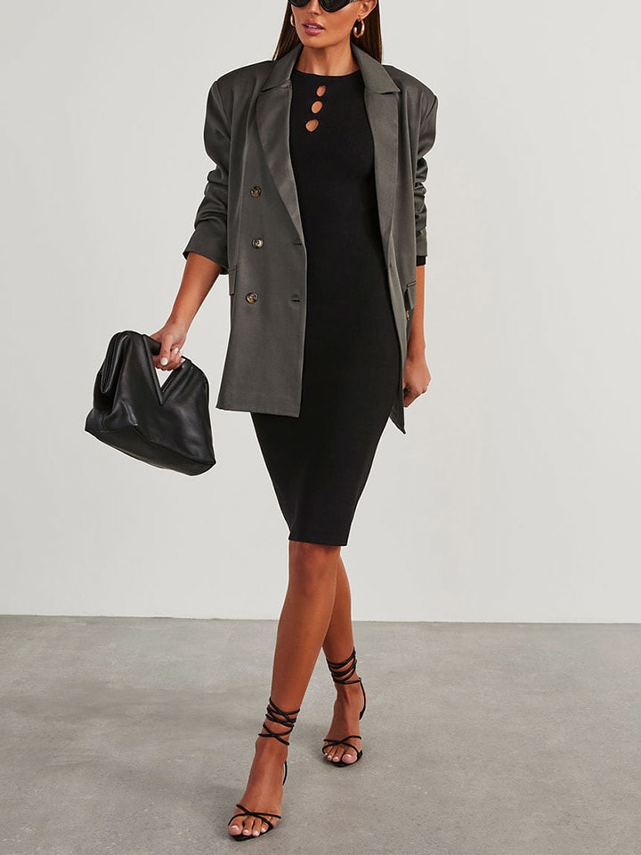 Milan Kiss Sukienka dzianinowa w kolorze czarnym rozmiar: S