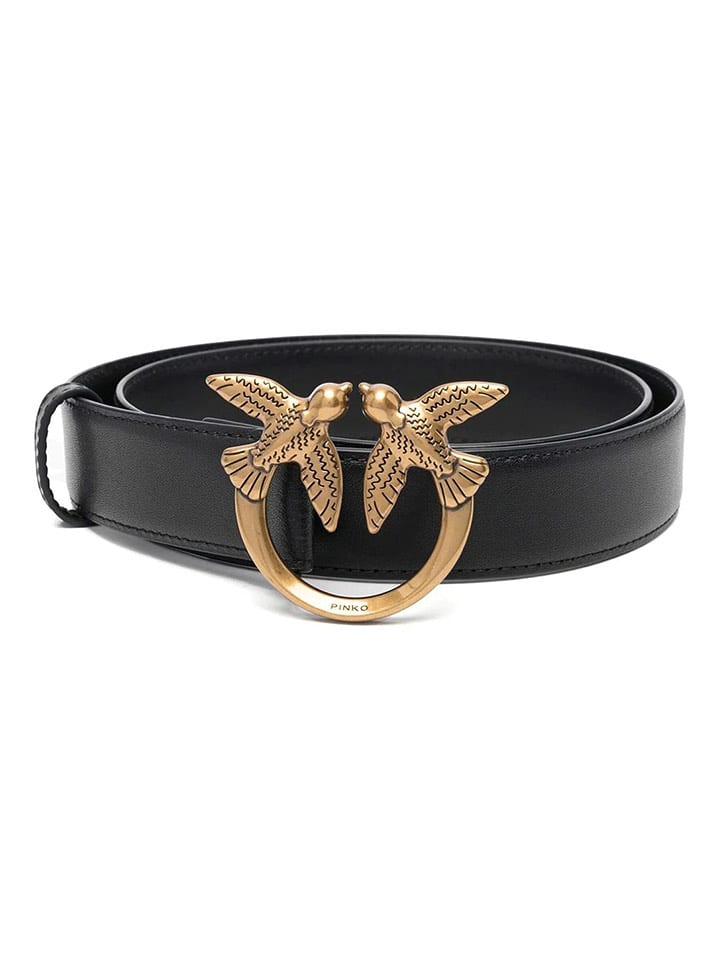 Pinko Skórzany pasek w kolorze czarnym rozmiar: 85