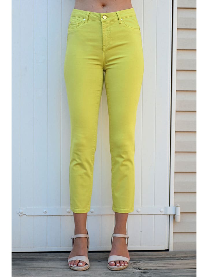 Bleu d'Azur Dżinsy "Paula" w kolorze jasnozielonym rozmiar: 48