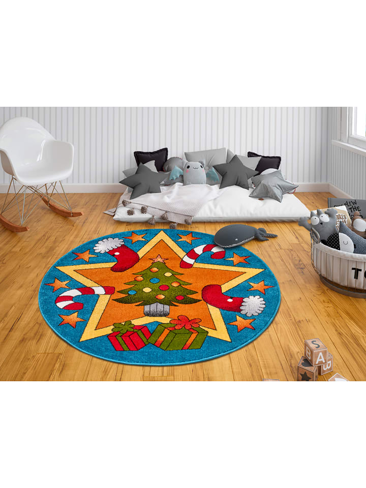 Madre Selva Dywan "Christmas Time" w kolorze niebieskim ze wzorem rozmiar: onesize