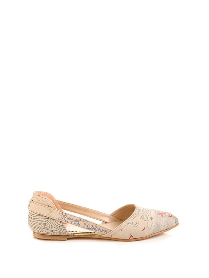 Goby Baleriny w kolorze beżowym ze wzorem rozmiar: 40