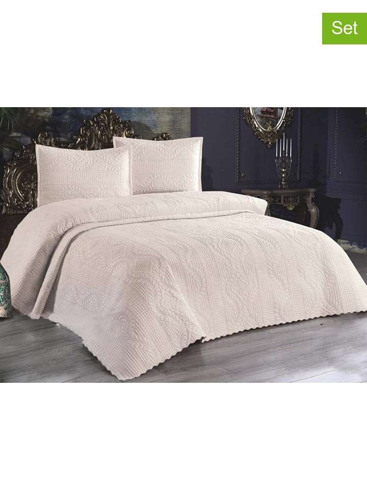 Colourful Cotton 3-częściowy zestaw "Sena" w kolorze beżowym rozmiar: 230x250 cm