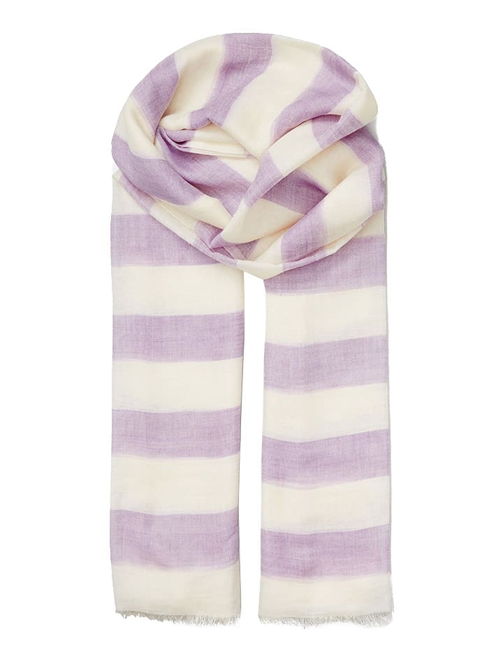 Becksöndergaard Szal w kolorze biało-fioletowym - 200 x 100 cm rozmiar: onesize