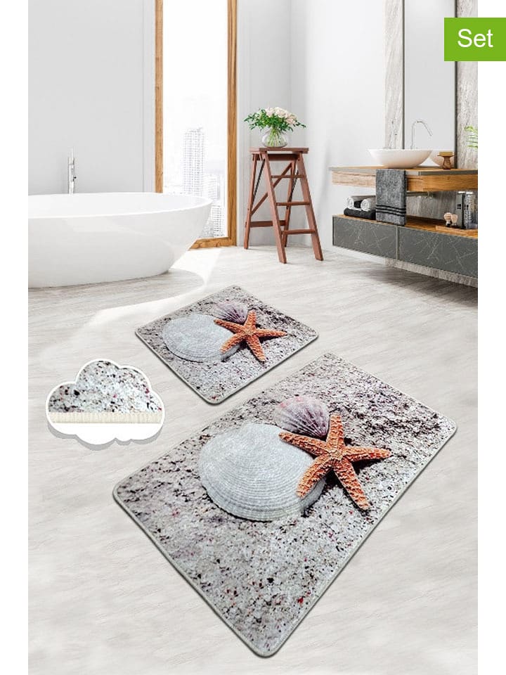 Mijolnir Dywaniki łazienkowe (2 szt.) w kolorze szaro-fioletowo-jasnobrązowym rozmiar: onesize