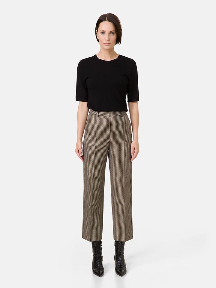 TAIFUN Spodnie w kolorze beżowo-czarnym rozmiar: 44