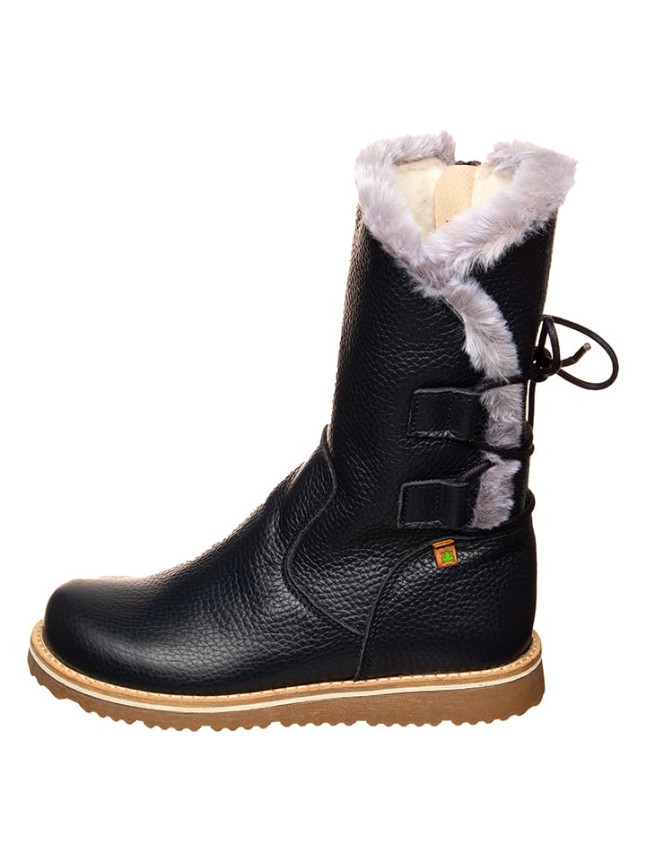 El Naturalista Skórzane kozaki zimowe w kolorze granatowym rozmiar: 33