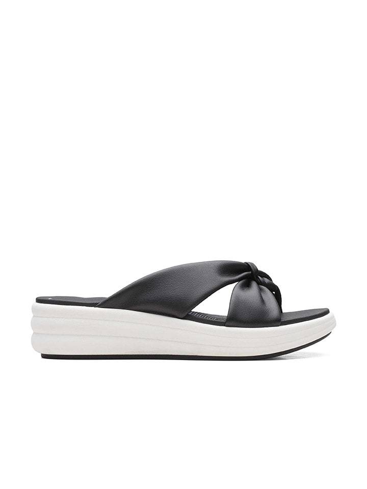 Clarks Japonki "Drift Ave" w kolorze czarnym na koturnie rozmiar: 41,5