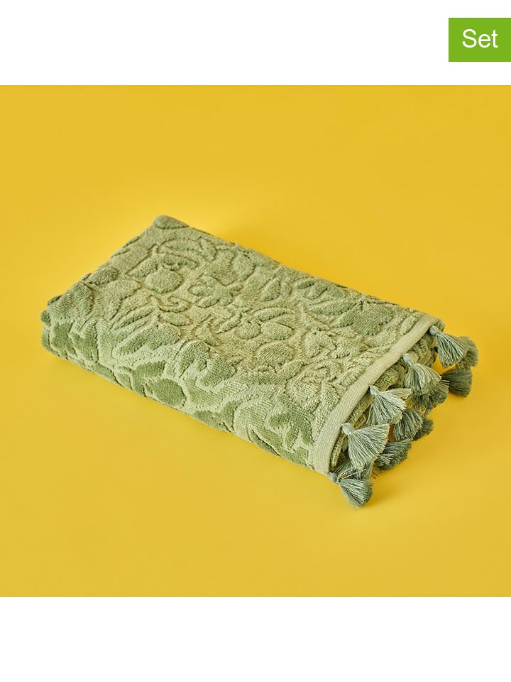 BELLA MAISON Ręczniki (2 szt.) "Jolia" w kolorze zielonym dla gości - 30 x 30 cm rozmiar: onesize
