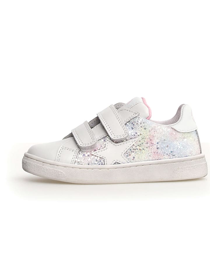 Naturino Skórzane sneakersy w kolorze białym ze wzorem rozmiar: 28