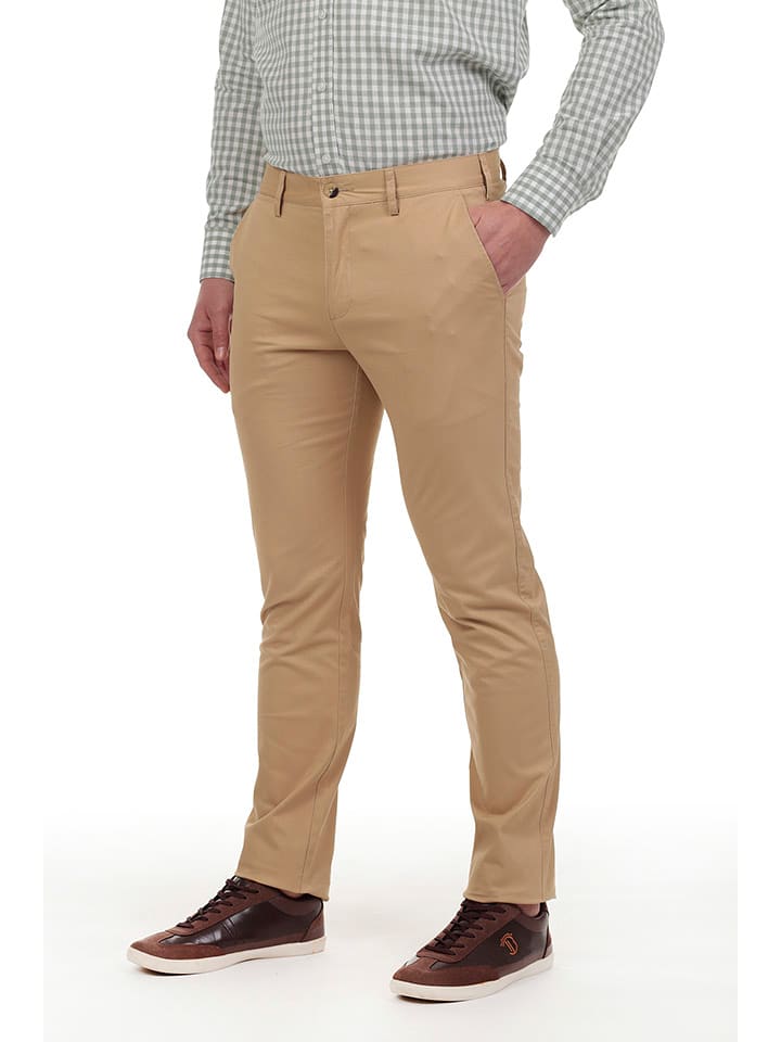 The Time of Bocha Spodnie chino w kolorze beżowym rozmiar: 48