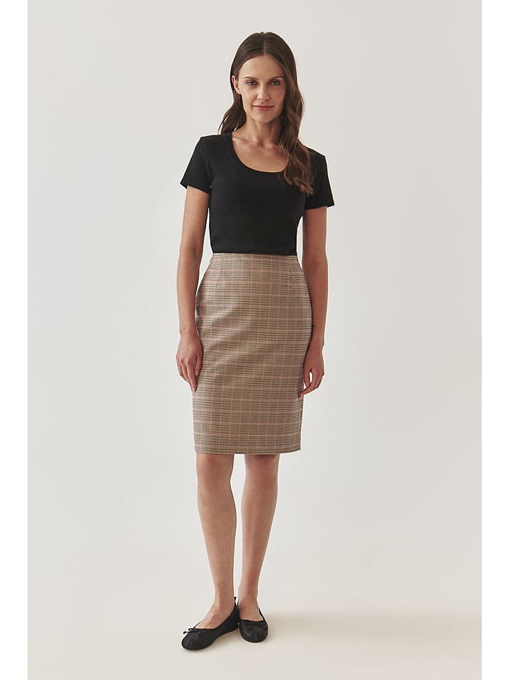 TATUUM Spódnica w kolorze brązowo-czarno-różowym rozmiar: 42