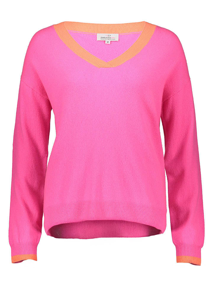 Zwillingsherz Sweter w kolorze różowo-pomarańczowym rozmiar: M