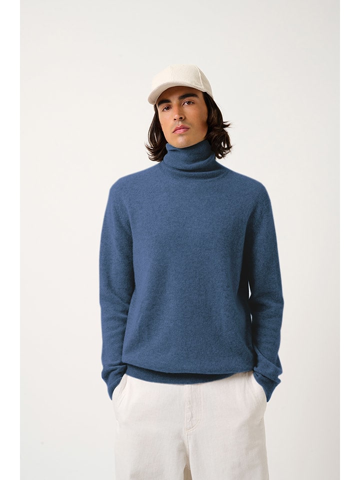 AUTHENTIC CASHMERE Kaszmirowy golf "Bange" w kolorze niebieskim rozmiar: M