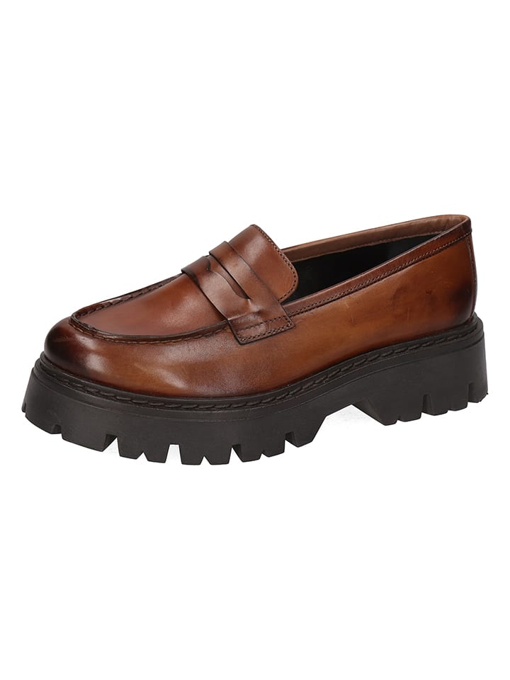 MELVIN & HAMILTON Skórzane mokasyny "Thelia 7" w kolorze brązowym rozmiar: 41