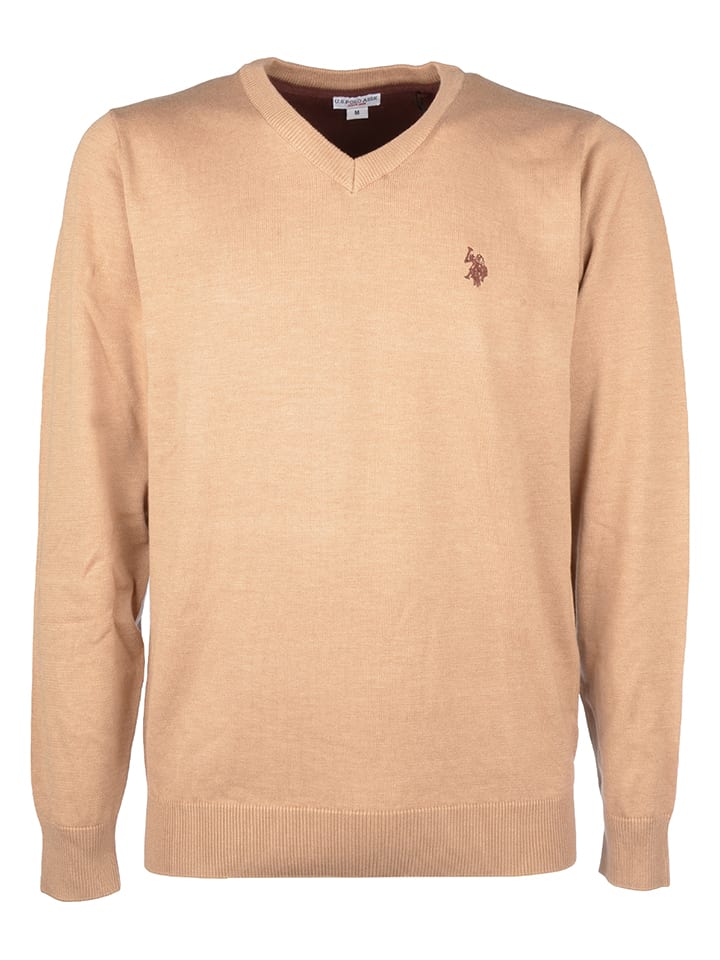 U.S. Polo Assn. Sweter w kolorze beżowym rozmiar: S