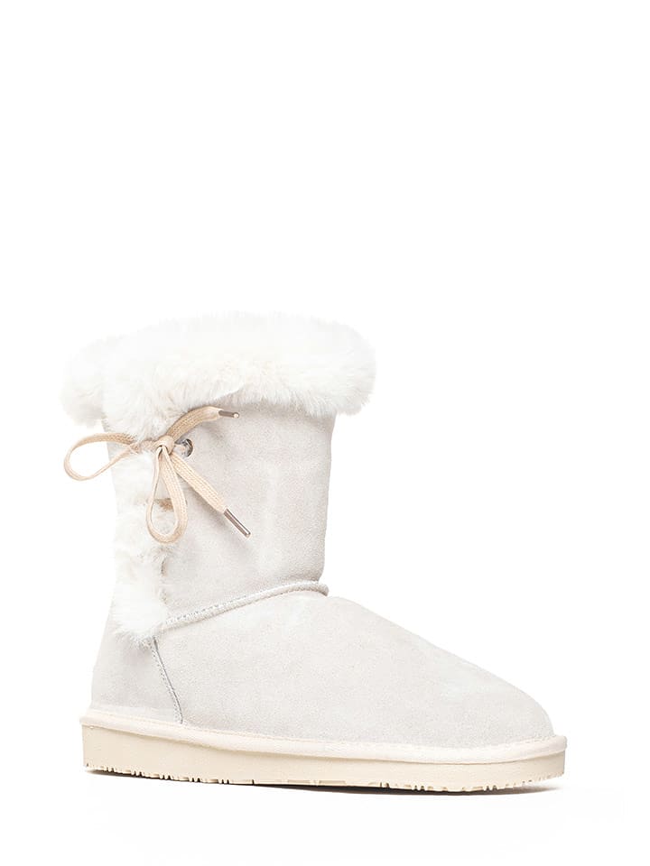 NICEBAY Skórzane botki zimowe "Blissa" w kolorze białym rozmiar: 39