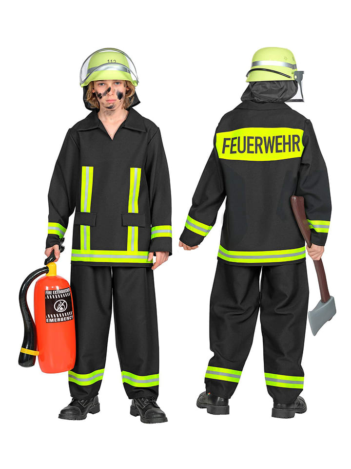 Carnival Party 2-częściowy kostium "Firefighter" w kolorze czarno-żółtym rozmiar: 140