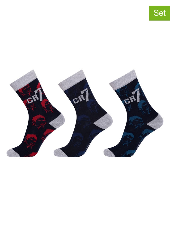 CR7 Skarpety (3 pary) w kolorze granatowym rozmiar: 40-43