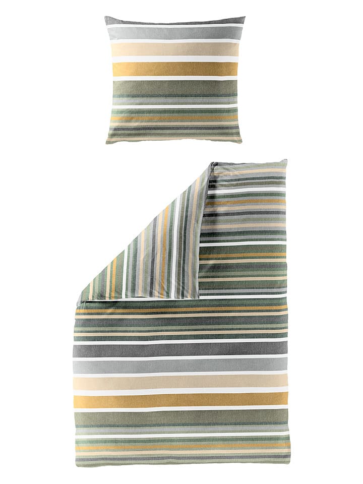 Bierbaum Komplet pościeli renforcé w kolorze szaro-żółtym rozmiar: 155x220 cm