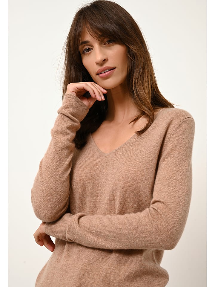 Just Cashmere Kaszmirowy sweter "Joan" w kolorze karmelowym rozmiar: XL