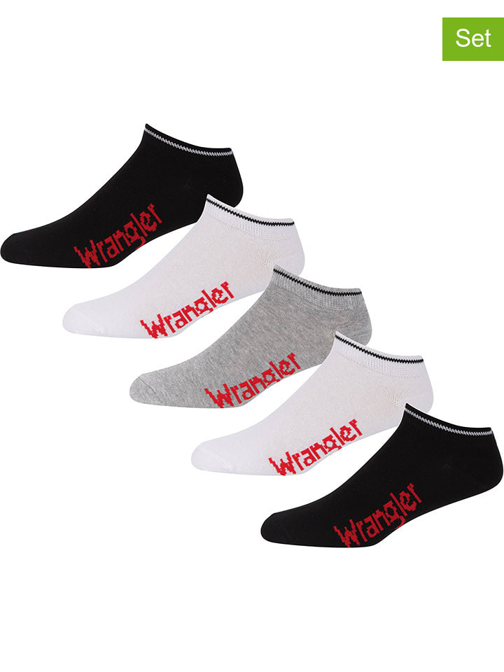 Wrangler Skarpety (5 par) "Tennent" w kolorze czarno-jasnoszaro-białym rozmiar: 38-42