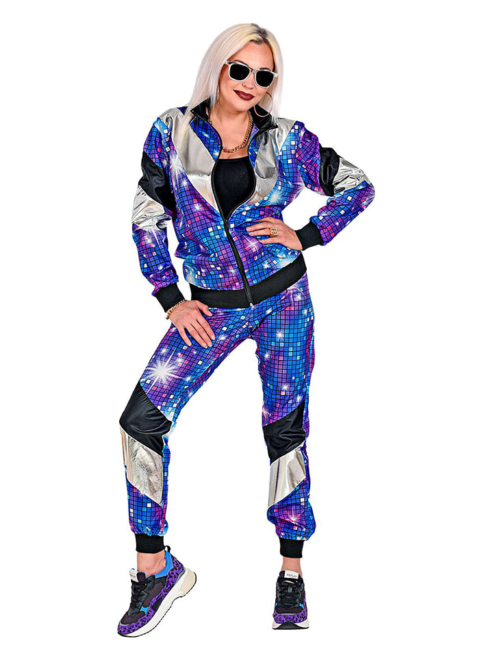 Carnival Party 2-częściowy kostium w kolorze niebieskim ze wzorem rozmiar: XL