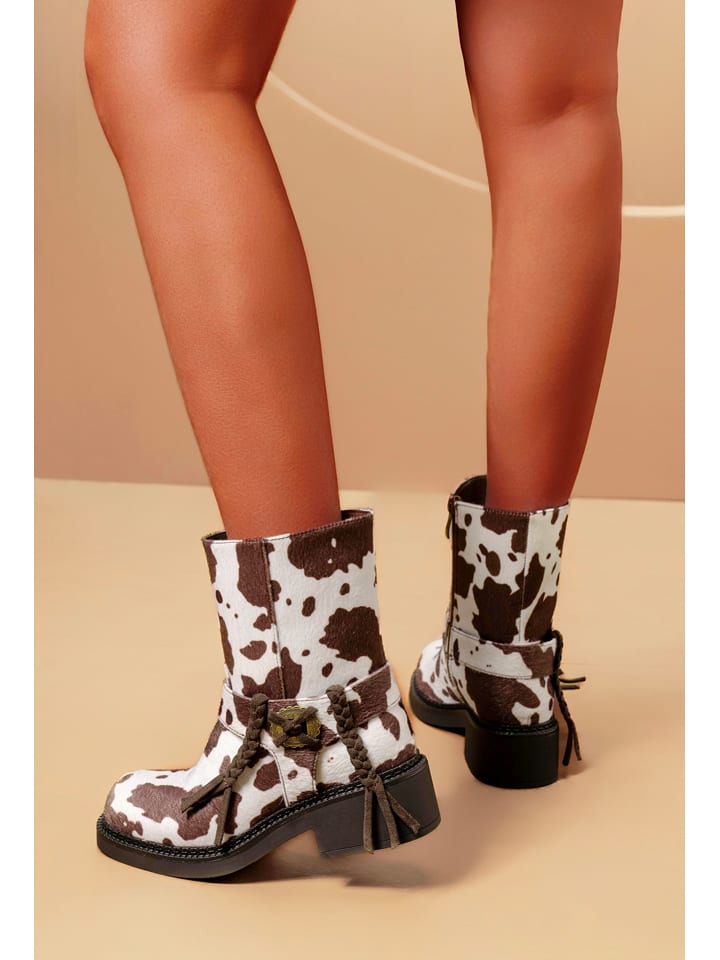 C'M Botki w kolorze brązowo-białym rozmiar: 37