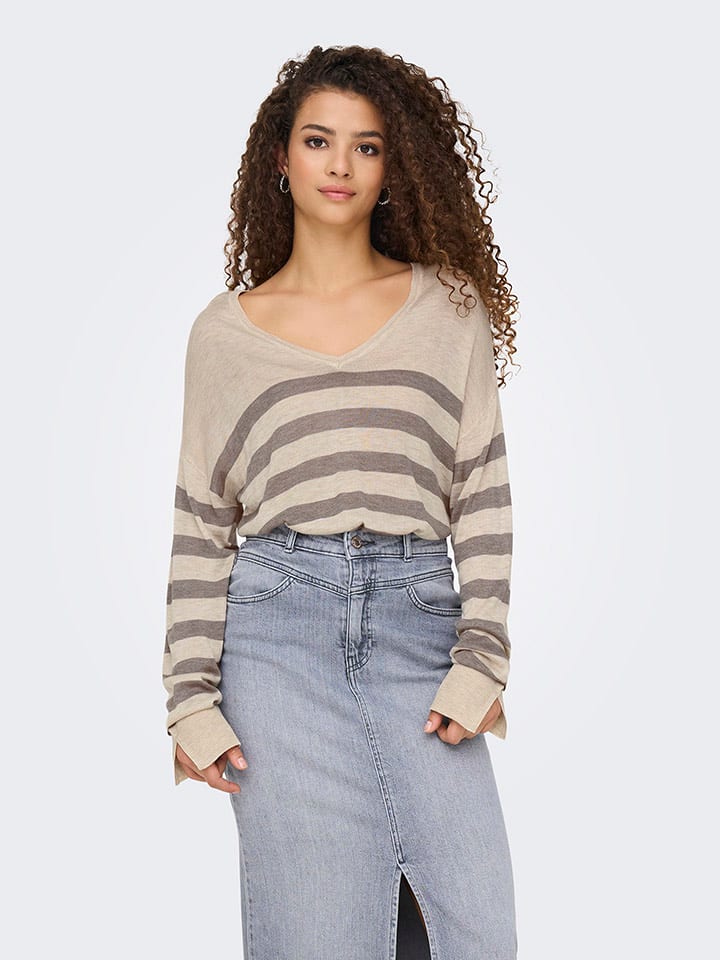 ONLY Sweter w kolorze beżowym rozmiar: XL