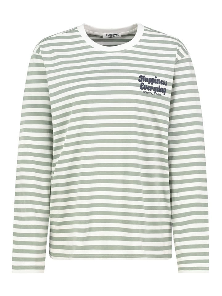 Sublevel Koszulka w kolorze zielono-białym rozmiar: XL