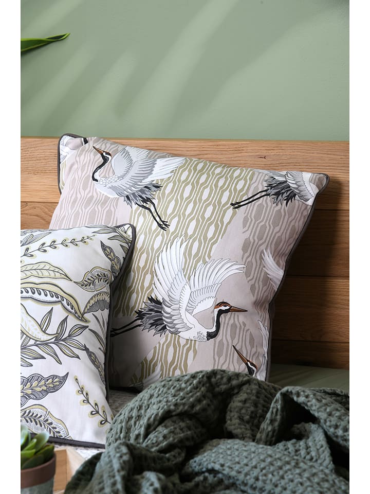 STOF France Poduszka "Manchuria" w kolorze szaro-kremowym - 50 x 50 cm rozmiar: onesize