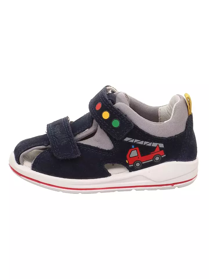 superfit Skórzane półsandały "Boomerang" w kolorze granatowym rozmiar: 21