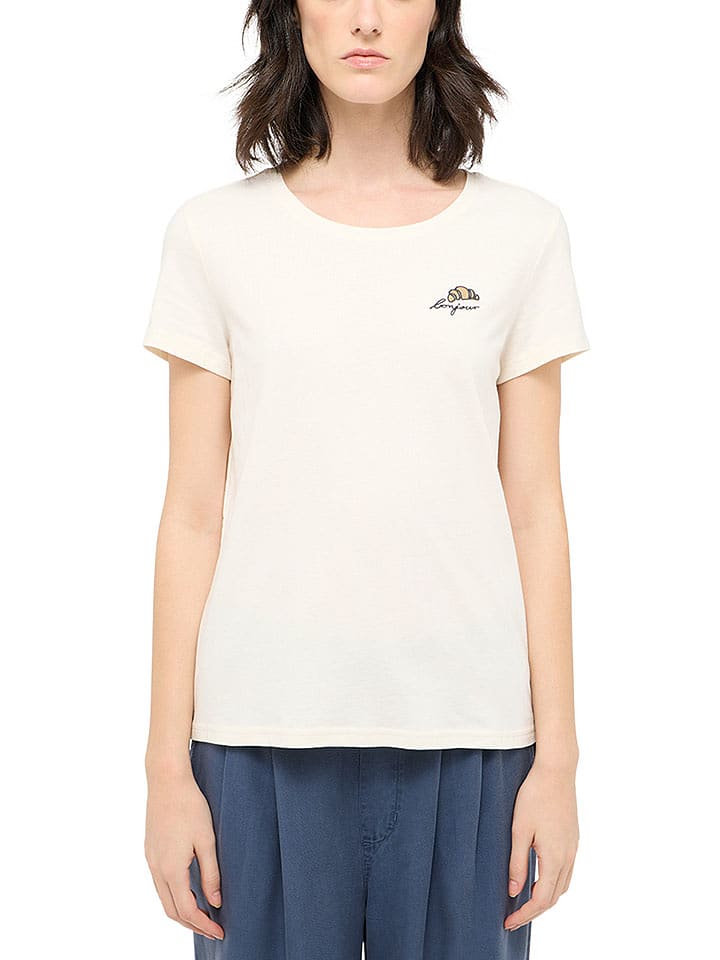 Mustang Koszulka w kolorze kremowym rozmiar: XS