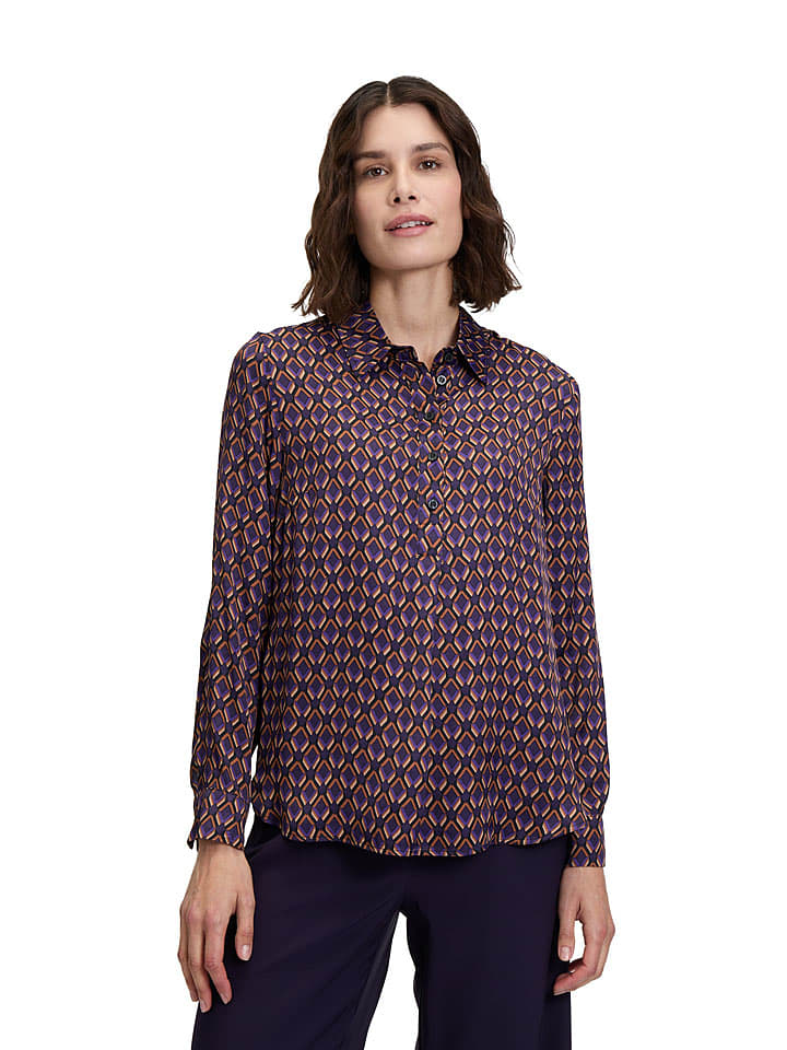 Betty Barclay Bluzka w kolorze czarno-fioletowo-brązowym rozmiar: 38