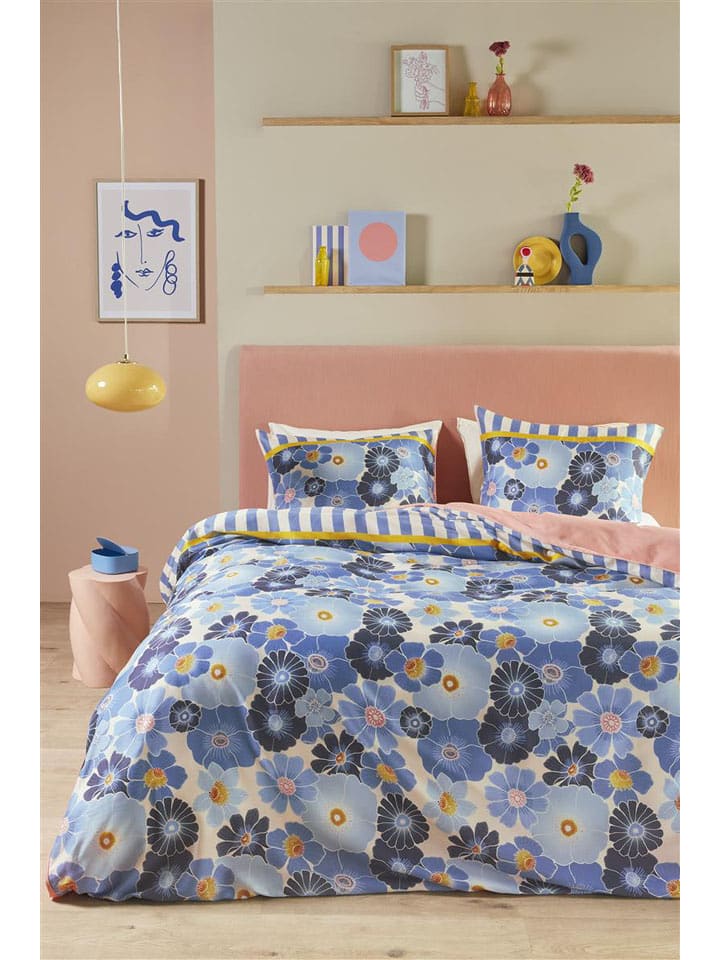 Beddinghouse Komplet pościeli satynowej "Nica" w kolorze niebieskim rozmiar: 200x200/220 cm